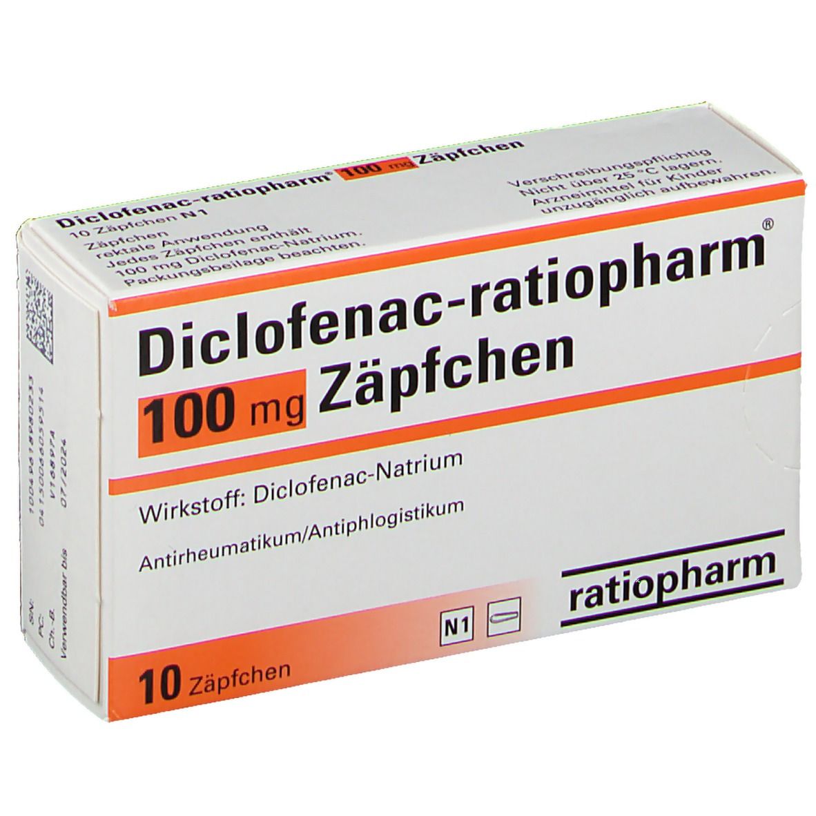 diclofenac ratiopharm 100 zaepfchen suppositorien D06605951 p10